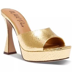 Wild Pair Gold Disco Mules